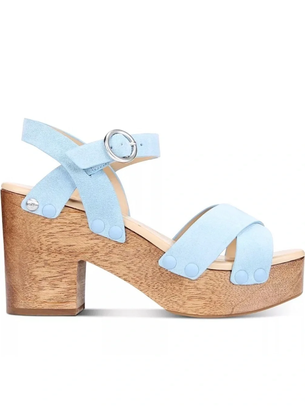 Sam Edelman Light Blue Women's Josefine Platform Wedge Sandals 👠